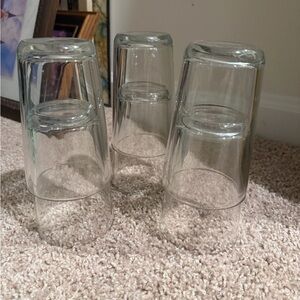 Elegant Clear Glass Tumblers - Set of 6